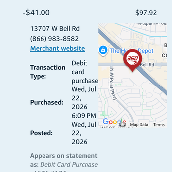 Ulta Beauty - Don't trust them with your credit cards they double charged my debit got my money back from my bank. Here's a screenshot to prove I'm Right - Cosmetics & Beauty Supply Near Me - Surprise, Arizona Ulta Beauty - Don't trust them with your credit cards they double charged my debit got my money back from my bank. Here's a screenshot to prove I'm Right - Cosmetics & Beauty Supply Near Me - Surprise, Arizona