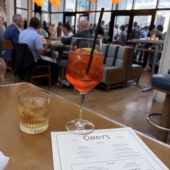 Cindy's Rooftop - Mocktail spritz and bourbon for hub - New American Near Me - Chicago, Illinois