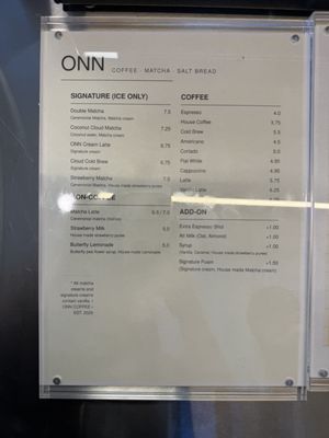 Menu photo 3 ONN Coffee Costa Mesa, CA Menu photo 3 ONN Coffee Costa Mesa, CA