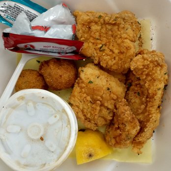 HushPuppies and More - Catfish basket with collards (stupid me left the lid on lol) - Seafood Near Me - Las Vegas, Nevada HushPuppies and More - Catfish basket with collards (stupid me left the lid on lol) - Seafood Near Me - Las Vegas, Nevada