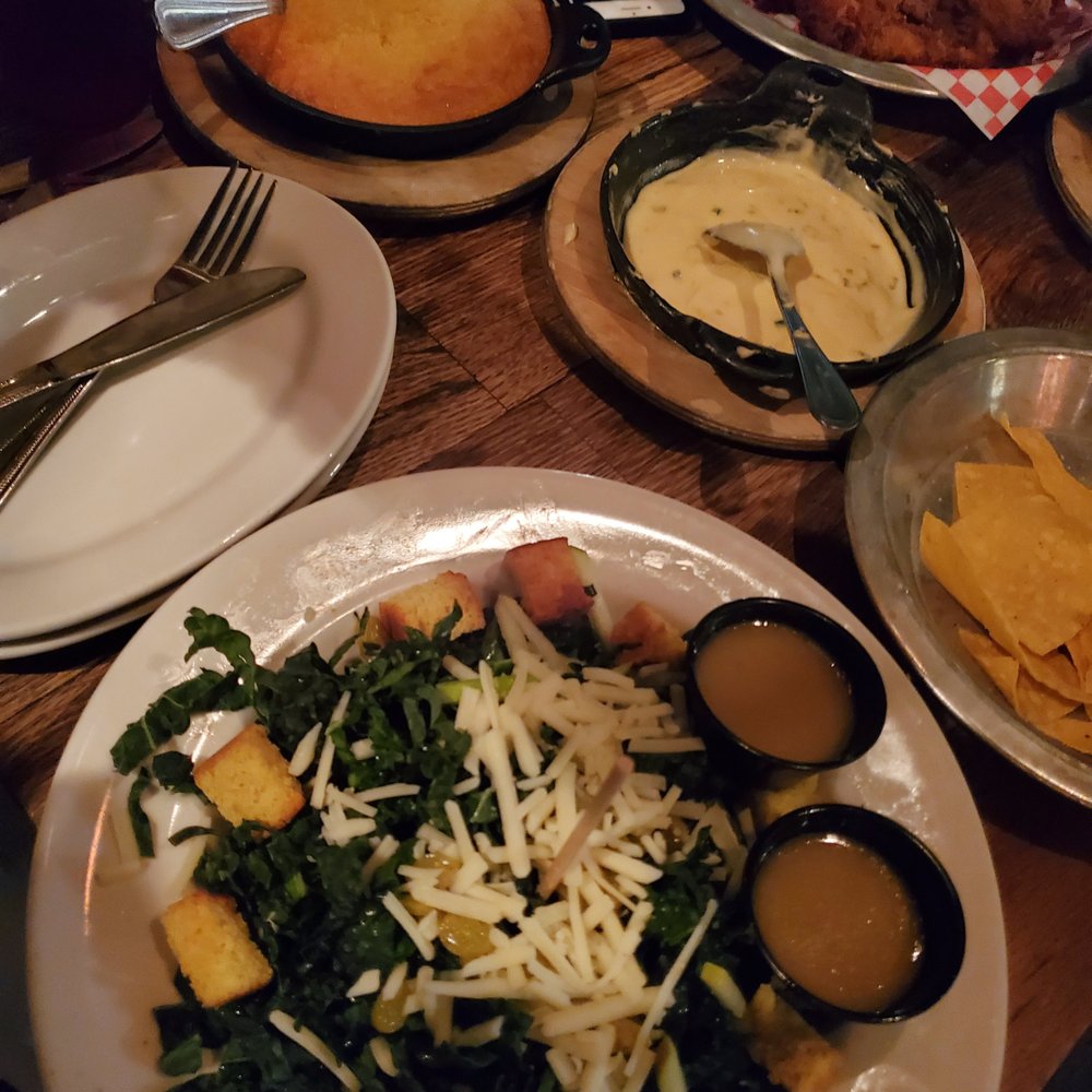 The Eagle OTR - Kale salad (AMAZING), spoonbread (okay), sausage and kale dip (pretty dang good) - American Near Me - Cincinnati, Ohio The Eagle OTR - Kale salad (AMAZING), spoonbread (okay), sausage and kale dip (pretty dang good) - American Near Me - Cincinnati, Ohio