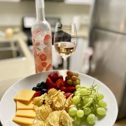 Trader Joe's - Home-made cheese & fruit plate w/ Rose - all from Trader Joe's