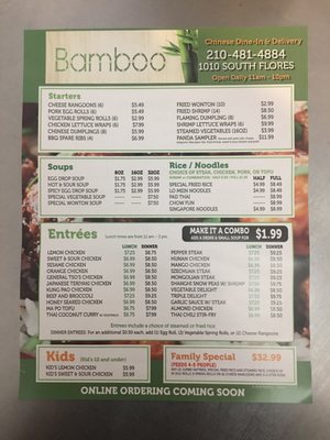 Menu photo 4 Bamboo San Antonio, TX