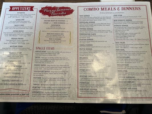 Menu photo 1 Paco's Of Mt. Clemens Mount Clemens, MI