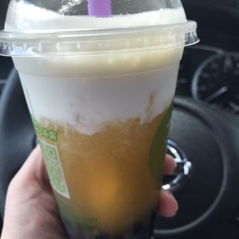 TBaar - Peach Green topped with Milk Foam - Bubble Tea Near Me - North Bethesda, Maryland TBaar - Peach Green topped with Milk Foam - Bubble Tea Near Me - North Bethesda, Maryland