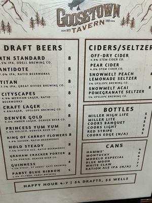 Menu photo 4 Goosetown Tavern Denver, CO Menu photo 4 Goosetown Tavern Denver, CO