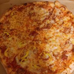 14" Cheese Pizza 1/2 pepperoni & banana peppers 1/2 pineapple & Canadian bacon