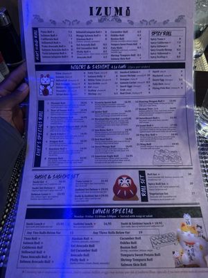 Menu photo 1 Izumi Japanese Restaurant Washington, DC, DC Menu photo 1 Izumi Japanese Restaurant Washington, DC, DC