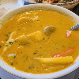 Sopa de Caracol, a delicious soup with conch and root vegetables Sopa de Caracol, a delicious soup with conch and root vegetables