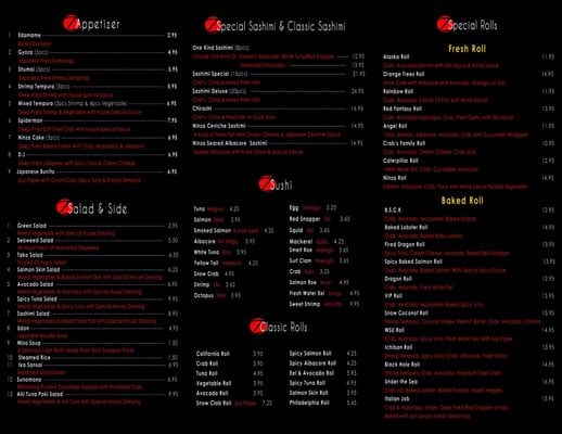 Menu photo 6 Ninza Sushi Bar Wichita, KS Menu photo 6 Ninza Sushi Bar Wichita, KS