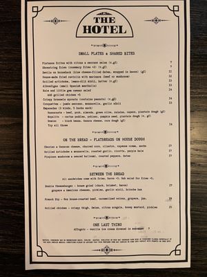 Menu photo 1 The Hotel Santa Cruz, CA