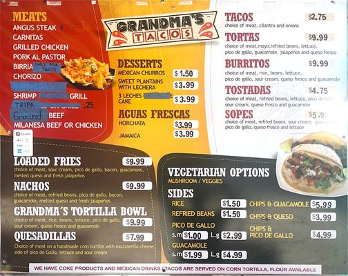 Menu photo 1 Grandma’s Tacos Tampa, FL Menu photo 1 Grandma’s Tacos Tampa, FL