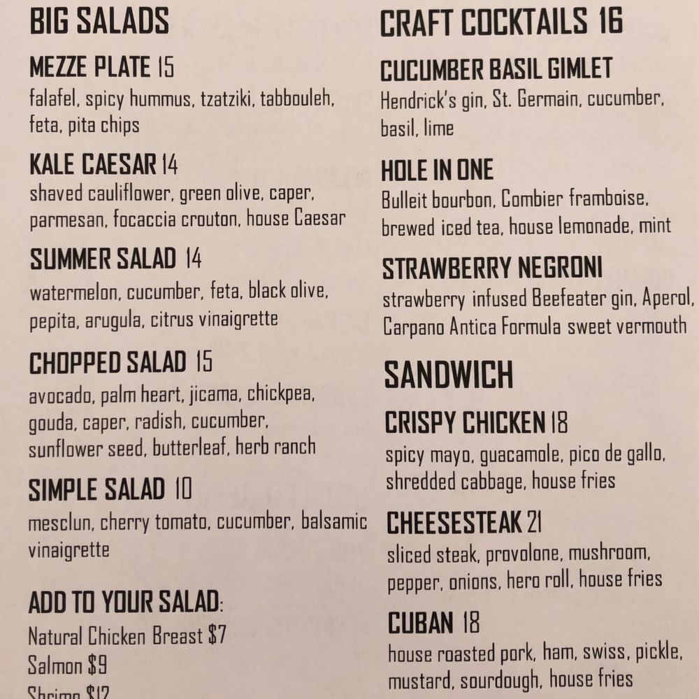 Gladstone Tavern - Lunch menu summer 2023 - New American Near Me - Gladstone, New Jersey