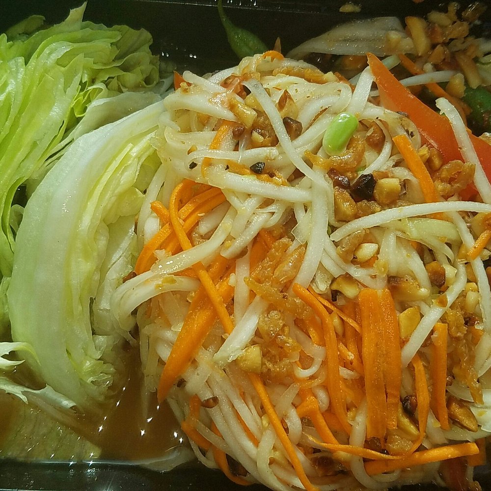 Thai Cafe - Som Tum. Theeee Best Papaya Salad in Lynn! its So GOOD! I asked for Mild* Spicy. It has Dry shrimp, Tomatoes, string beans, carrots, etc. - Thai Near Me - Lynn, Massachusetts Thai Cafe - Som Tum. Theeee Best Papaya Salad in Lynn! its So GOOD! I asked for Mild* Spicy. It has Dry shrimp, Tomatoes, string beans, carrots, etc. - Thai Near Me - Lynn, Massachusetts