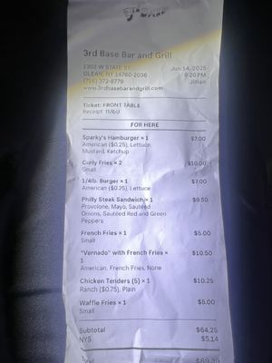 Menu photo 2 3rd Base Bar & Grill Olean, NY