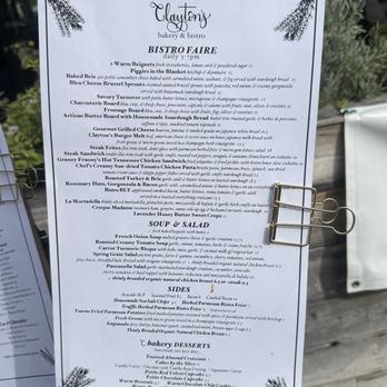 Clayton's Bakery & Bistro - Bistro Menu - Bakeries Near Me - Coronado, California