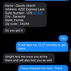 My US - Snippet of conversation. I did not ship them the item btw