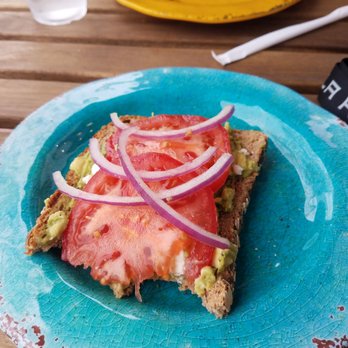 Cups & Crumbs - Avacado toast with feta, tomato, and red onion - Creperies Near Me - Orcutt, California Cups & Crumbs - Avacado toast with feta, tomato, and red onion - Creperies Near Me - Orcutt, California