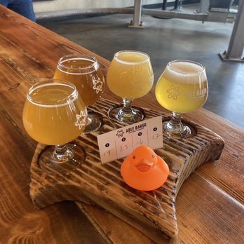 Able Baker Brewing - Beer flight with ducky that you can keep once you are done - Brewpubs Near Me - Las Vegas, Nevada