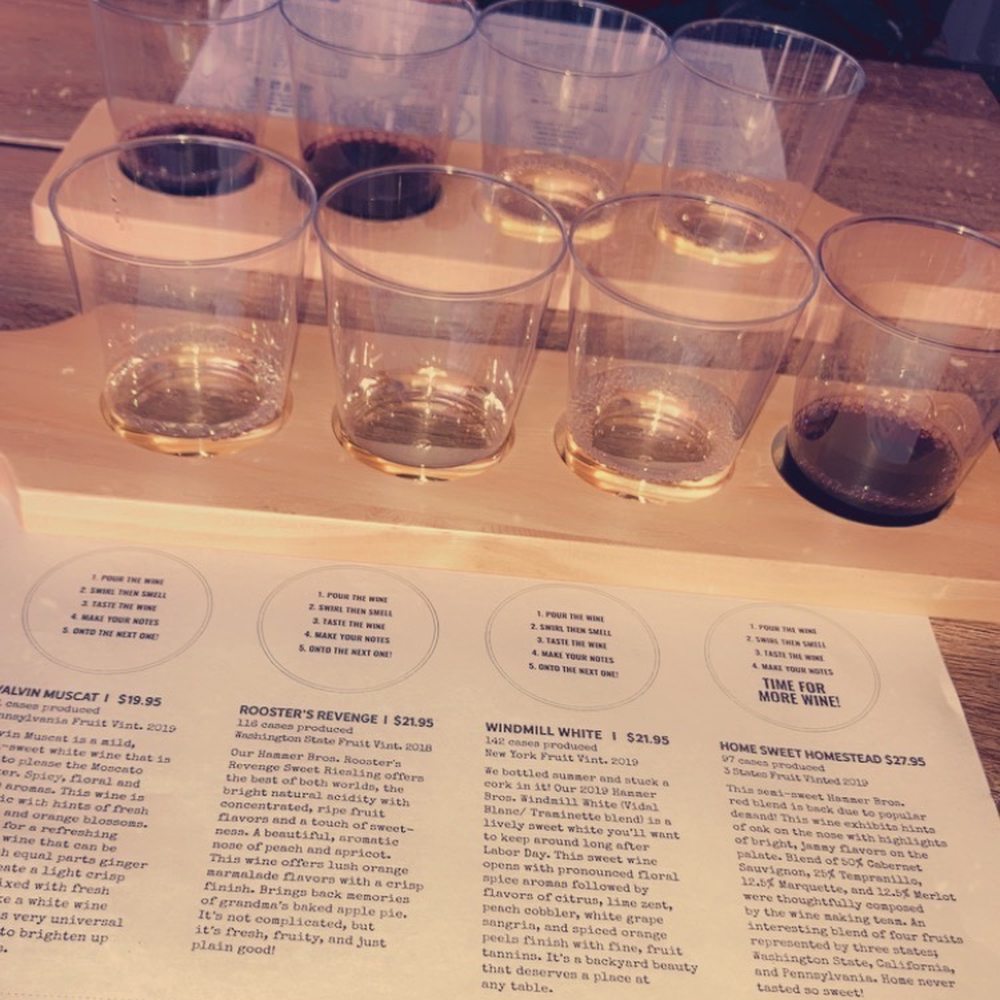 Three Hammers Winery - the dry wine flight - Wineries Near Me - Hawley, Pennsylvania Three Hammers Winery - the dry wine flight - Wineries Near Me - Hawley, Pennsylvania