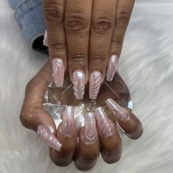 Femme Fatale Nails - GelX Nails with Chrome and 3D nail design