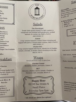 Menu photo 1 The Porchlight Valleyford, WA Menu photo 1 The Porchlight Valleyford, WA