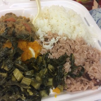 Caribbean Supercenter - Mum's vegetarian plate for $6!! Amazing collard greens! - International Grocery Near Me - Orlando, Florida