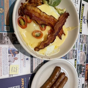 Metro Diner - Avocado bacon scramble bowl sub over easy eggs and sausage - Breakfast & Brunch Near Me - Jacksonville, Florida