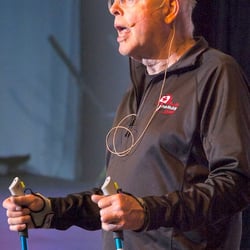 Nordic Pole Walking Nova Scotia - Bill VanGorder discussing correct Nordic Pole Walking technique