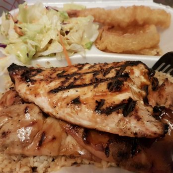 Teriyaki Me! - Salmon Special with dark chicken meat. Poured teriyaki and hot sauce on top :) - Asian Fusion Near Me - Glendale, California Teriyaki Me! - Salmon Special with dark chicken meat. Poured teriyaki and hot sauce on top :) - Asian Fusion Near Me - Glendale, California