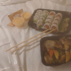 Pick 2 sushi and a side of veggies