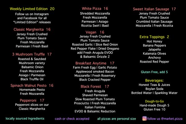 Menu photo 1 Market Pizza New Hope, PA Menu photo 1 Market Pizza New Hope, PA