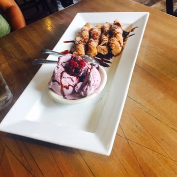 Cielo Mexican Restaurant - Dessert curros with rasberry icecream - Mexican Near Me - Braintree, Massachusetts Cielo Mexican Restaurant - Dessert curros with rasberry icecream - Mexican Near Me - Braintree, Massachusetts
