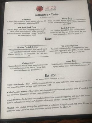 Menu photo 4 Lino's Mexican Cuisine Bakersfield, CA