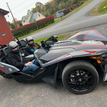 Poconos Slingshots 4 Fun Rentals - My fiance and I leaving with the slingshot - Motorcycle Rental Near Me - Stroudsburg, Pennsylvania Poconos Slingshots 4 Fun Rentals - My fiance and I leaving with the slingshot - Motorcycle Rental Near Me - Stroudsburg, Pennsylvania