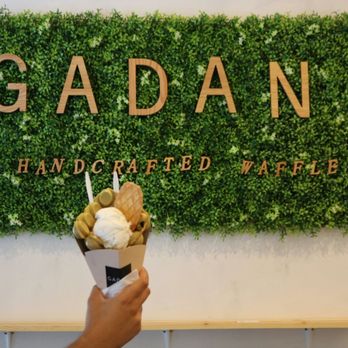 Gadani - Matcha Green Tea Egg Puffs with Lychee Ice Cream & a Honey Butter cookie on the side! - Coffee & Tea Near Me - Berkeley, California