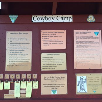 Cowboy Camp - Info board - Campgrounds Near Me Cowboy Camp - Info board - Campgrounds Near Me