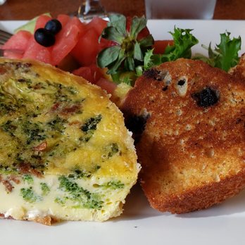 New Day Cafe - Breakfast: Quiche and a fried muffin - Breakfast & Brunch Near Me - Leland, North Carolina