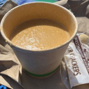 Skipper's Seafood Restaurant - Small Lobster bisque.  Not filled up when received but otherwise ok. - Seafood Near Me - Niantic, Connecticut