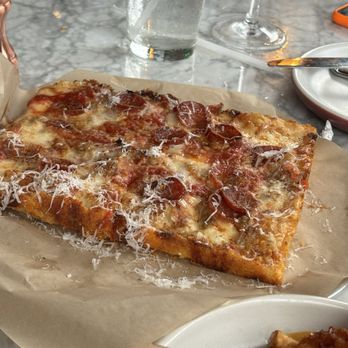 Culinary Dropout - Detroit Style sausage and pepperoni Pizza - New American Near Me - ATLANTA, Georgia Culinary Dropout - Detroit Style sausage and pepperoni Pizza - New American Near Me - ATLANTA, Georgia