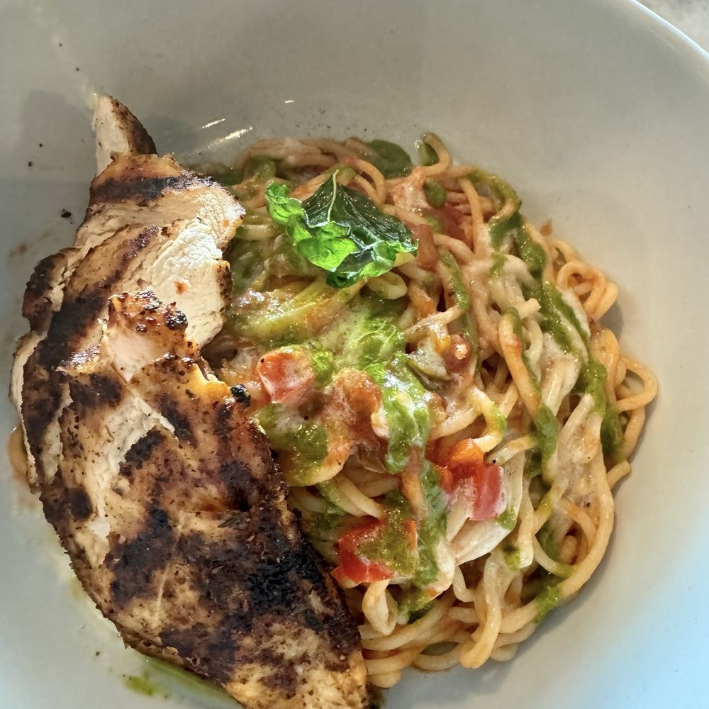 Quince Riverside - Pasta Rafael with blackened chicken - Desserts Near Me - Fort Worth, Texas Quince Riverside - Pasta Rafael with blackened chicken - Desserts Near Me - Fort Worth, Texas