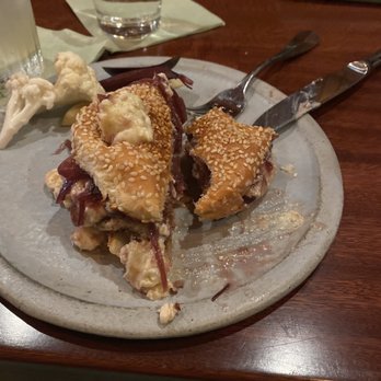 Perch - Sorry took the photo after I started eating. This is their burger. - Tapas/Small Plates Near Me - New York, New York