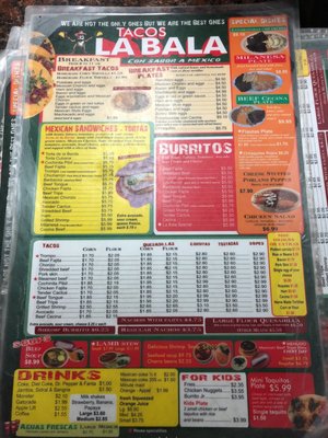Menu photo 2 Tacos La Bala Houston, TX Menu photo 2 Tacos La Bala Houston, TX