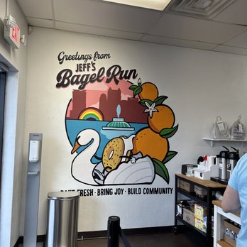 Jeff's Bagel Run - Wall art inside - Bagels Near Me - Orlando, Florida Jeff's Bagel Run - Wall art inside - Bagels Near Me - Orlando, Florida