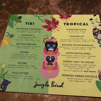 Jungle Bird - Menu - Cocktail Bars Near Me - San Juan, Puerto Rico