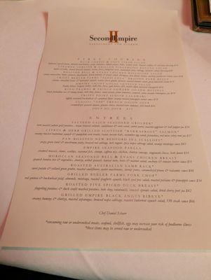 Menu photo 2 Second Empire Restaurant And Tavern Raleigh, NC Menu photo 2 Second Empire Restaurant And Tavern Raleigh, NC