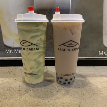 Leaf N Cream - Matcha Gotcha The Bees Knees Black Milk Tea - Bubble Tea Near Me - Tustin, California Leaf N Cream - Matcha Gotcha The Bees Knees Black Milk Tea - Bubble Tea Near Me - Tustin, California
