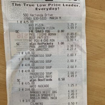 Food4Less - Not sure if disgruntled cashier is Maria M but that's the name on the receipt for her line and it was the only line open - Grocery Near Me - Vista, California Food4Less - Not sure if disgruntled cashier is Maria M but that's the name on the receipt for her line and it was the only line open - Grocery Near Me - Vista, California