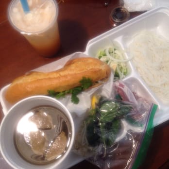 Phamous Cafe - To-go before assembly. (Nicely packaged lol) - Vietnamese Near Me - Goleta, California