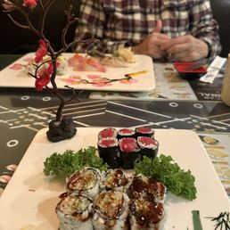 Eel with cucumber hand roll and tuna hand roll Eel with cucumber hand roll and tuna hand roll